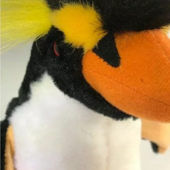 Rockhopper Penguin 12” Plush Fiesta Black White Yellow EUC cute stuffed Soft - Picture 4 of 7